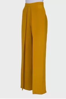 Silk trousers with slit
