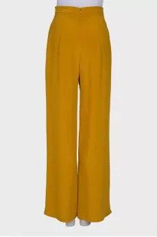Silk trousers with slit