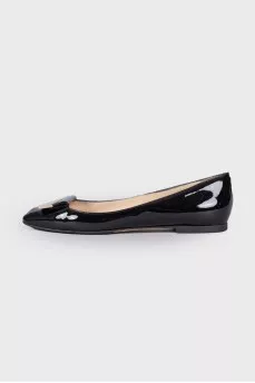 Patent square toe ballerinas