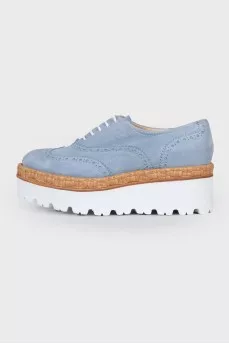 High platform suede brogues