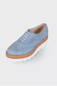High platform suede brogues