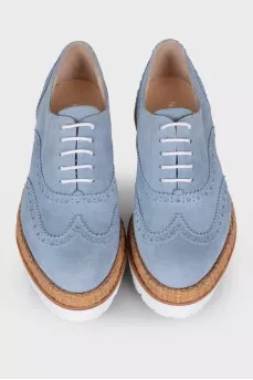 High platform suede brogues