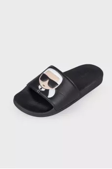 Slippers with branded logo