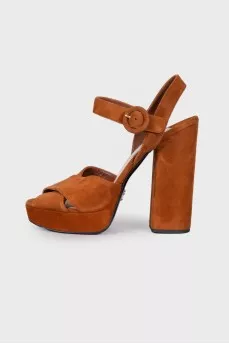 Brown suede sandals