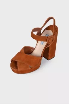 Brown suede sandals