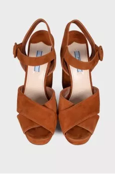 Brown suede sandals