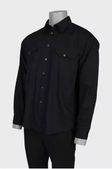 Men's black shirt with pockets