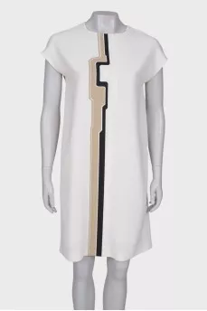 White straight fit dress