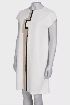 White straight fit dress