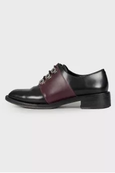 Leather mid-heel shoes