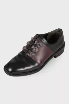 Leather mid-heel shoes