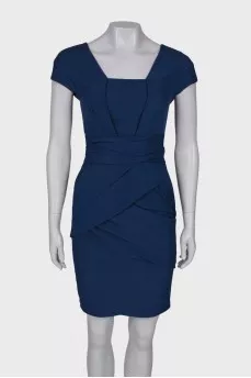Navy blue draped dress