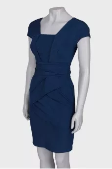 Navy blue draped dress