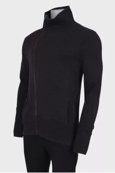 Men's jacket with a collar with a zipper
