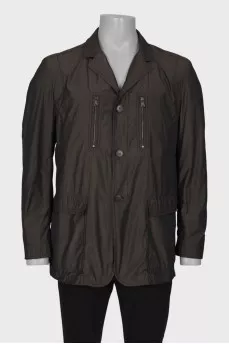 Men's dark olive windbreaker