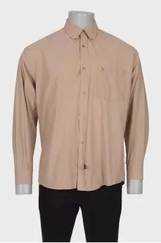 Men's beige shirt with a pocket