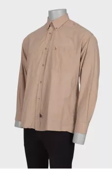 Men's beige shirt with a pocket