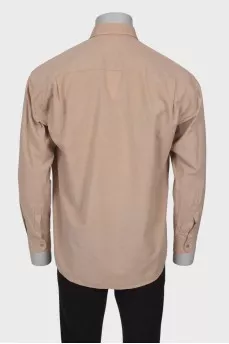 Men's beige shirt with a pocket