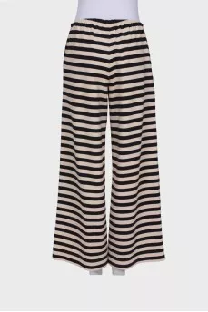 Striped trousers with tag