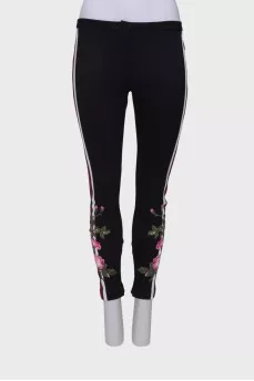 Embroidered sports trousers