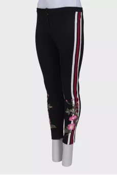 Embroidered sports trousers
