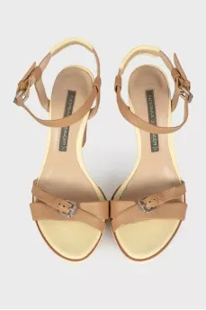 Leather heeled sandals