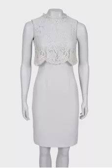 Light turquoise dress with lace