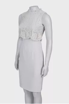 Light turquoise dress with lace