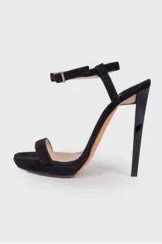Black high heel sandals