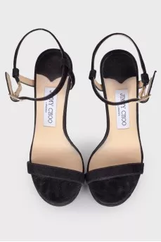 Black high heel sandals