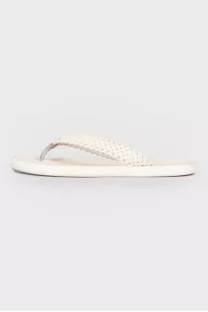 White rubber slippers