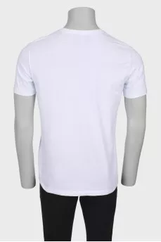 Men's white printed T-shirt