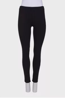 Black solid color leggings