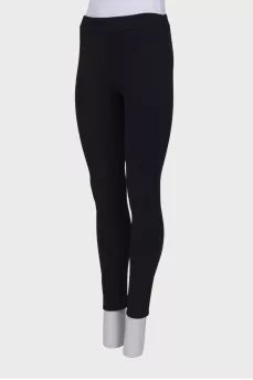 Black solid color leggings