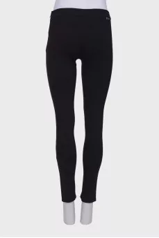Black solid color leggings