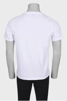 Men's white printed T-shirt
