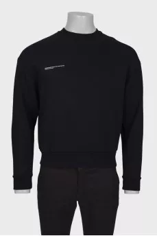 Men's black fleece sweatshirt