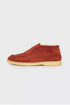 Burgundy suede loafers