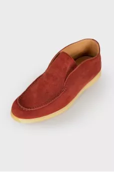 Burgundy suede loafers