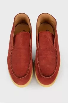 Burgundy suede loafers