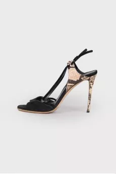 Leather stiletto sandals