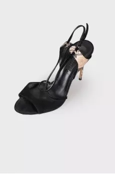 Leather stiletto sandals