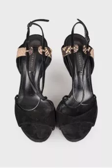 Leather stiletto sandals