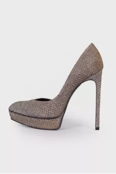 Textile shoes with glitter