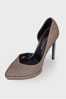 Textile shoes with glitter