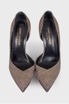 Textile shoes with glitter