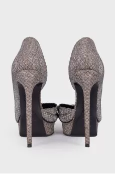 Textile shoes with glitter