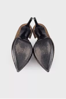 Textile shoes with glitter
