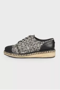 Tweed black and white sneakers