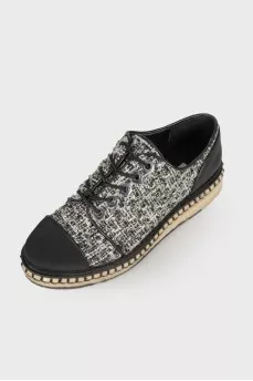 Tweed black and white sneakers